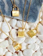 Load image into Gallery viewer, Scripted Notes Locket Initial Necklace
