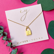 Load image into Gallery viewer, Scripted Notes Locket Initial Necklace
