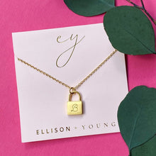 Load image into Gallery viewer, Scripted Notes Locket Initial Necklace
