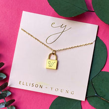 Load image into Gallery viewer, Scripted Notes Locket Initial Necklace
