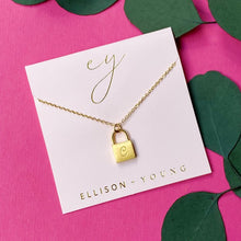 Load image into Gallery viewer, Scripted Notes Locket Initial Necklace
