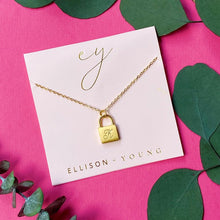 Load image into Gallery viewer, Scripted Notes Locket Initial Necklace
