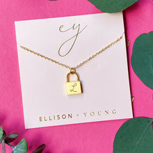 Load image into Gallery viewer, Scripted Notes Locket Initial Necklace
