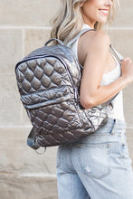 Load image into Gallery viewer, Jade Metallic Puffer Backpack
