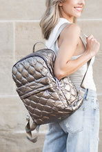 Load image into Gallery viewer, Jade Metallic Puffer Backpack
