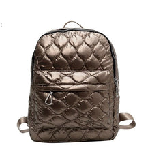 Load image into Gallery viewer, Jade Metallic Puffer Backpack
