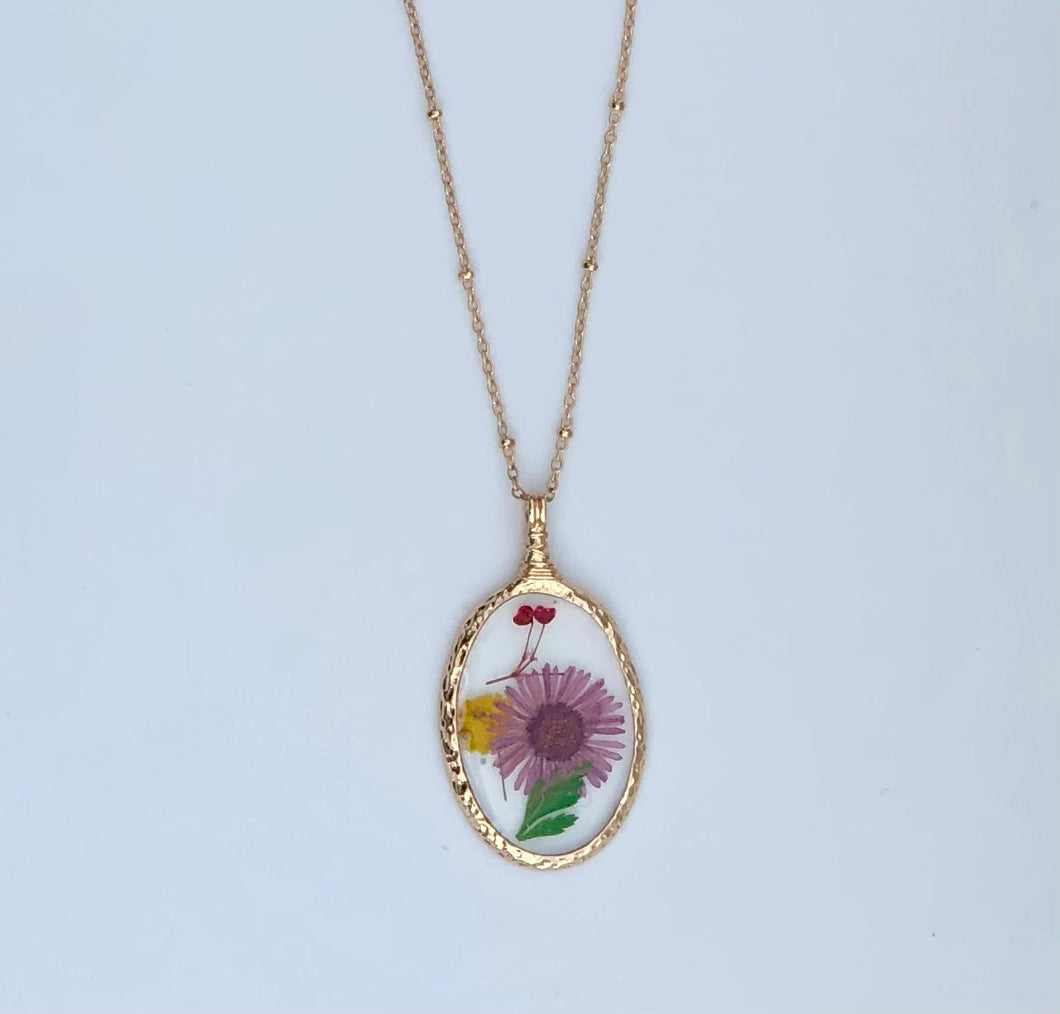 Pressed Flower Necklace