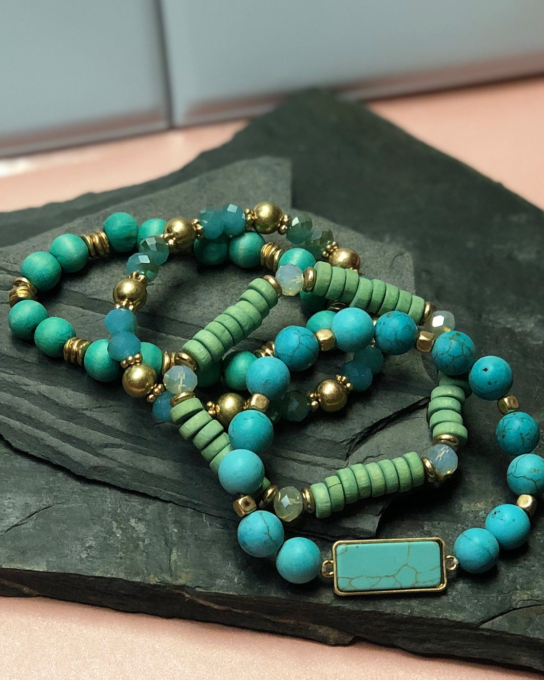 Turquoise Semi Presious Stone Bracelet